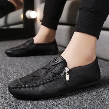 Chaussures Mocassins en Cuir avec Fermeture Éclair - Paolo