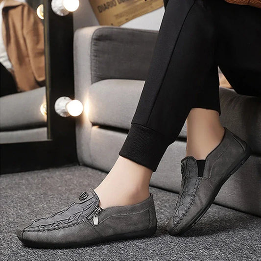 Chaussures Mocassins en Cuir avec Fermeture Éclair - Paolo